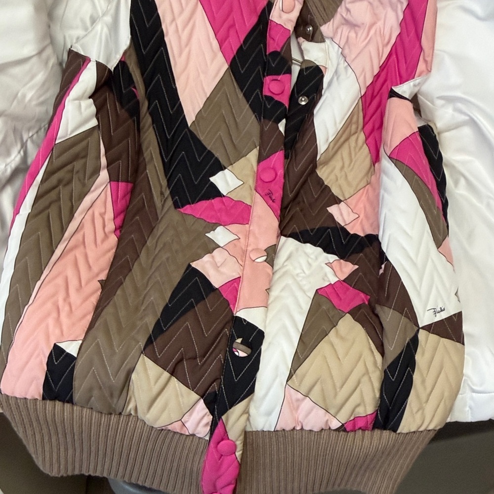 Emilio Pucci Pink and Brown Ski Jacket 2 pcs jacket and vest - Picture 5 of 15